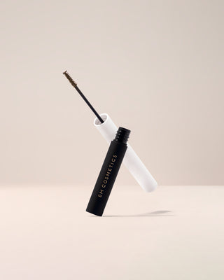 EM Cosmetics Micro-Fluff Sculpting Brow Cream in Soft Blonde, a tinted pomade for adding volume and fluffy definition.