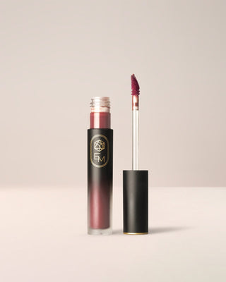 EM Cosmetics Phantom Blur Lip Tint in Chateau, a deep wine red, a blurring formula for a sophisticated velvety lip.